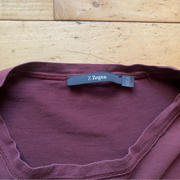 Z Zegna Maroon City Skyline Graphic Tee - Picture 6 of 7